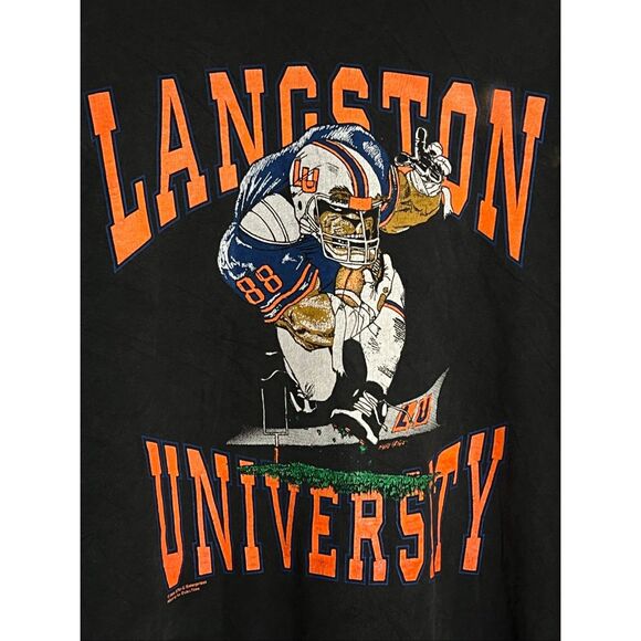 Vintage 90s Rare Langston University Football Tee - Picture 2 of 8